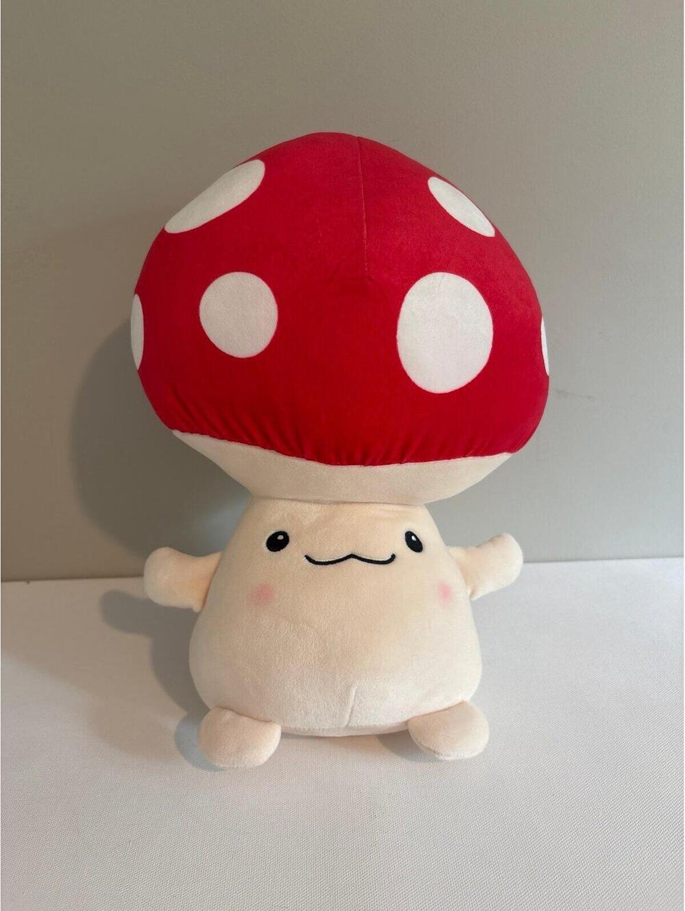 Cute soft plush mushroom with red top and white spots